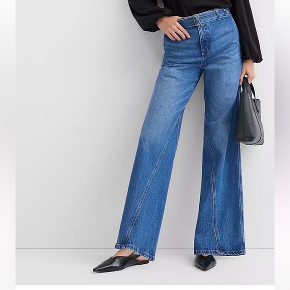 LOFT Denim - NWT LOFT Belted Wide Leg Jeans